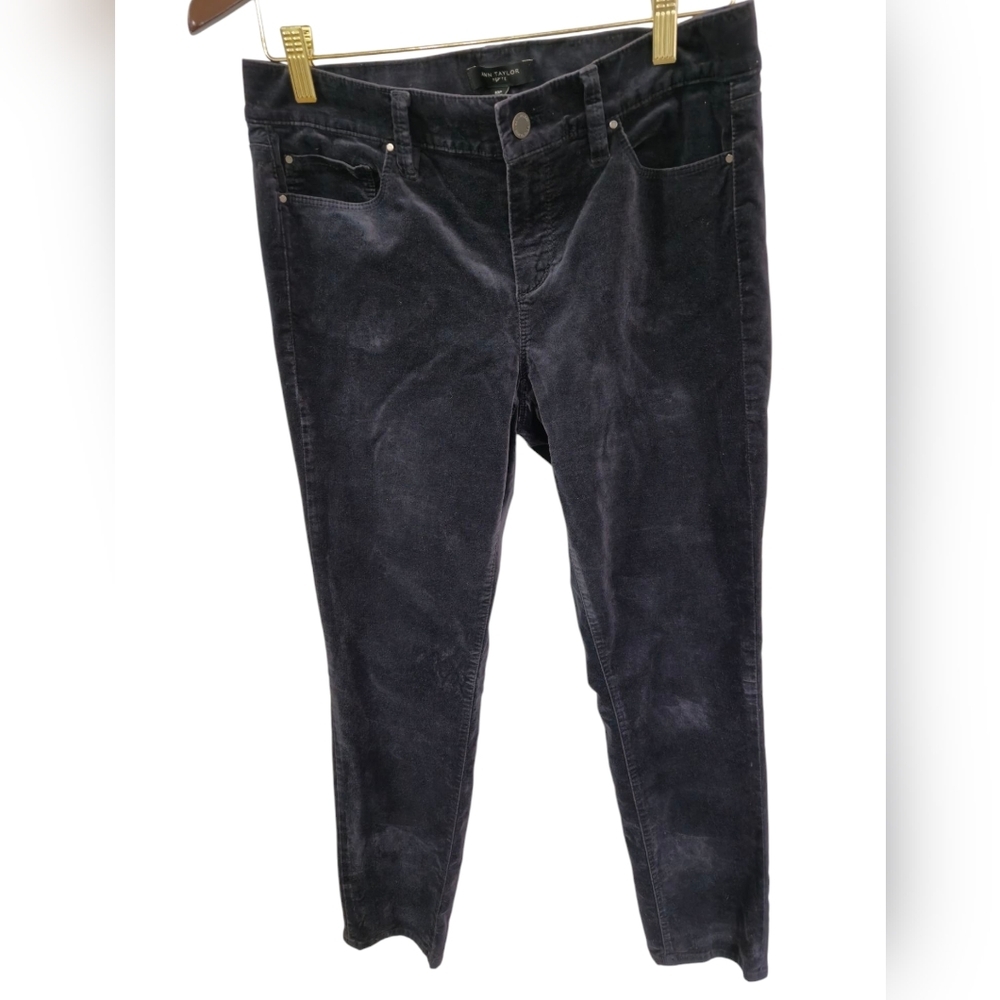 Ann Taylor Petite Black Suede Pants Jeans Skinny Size 10P